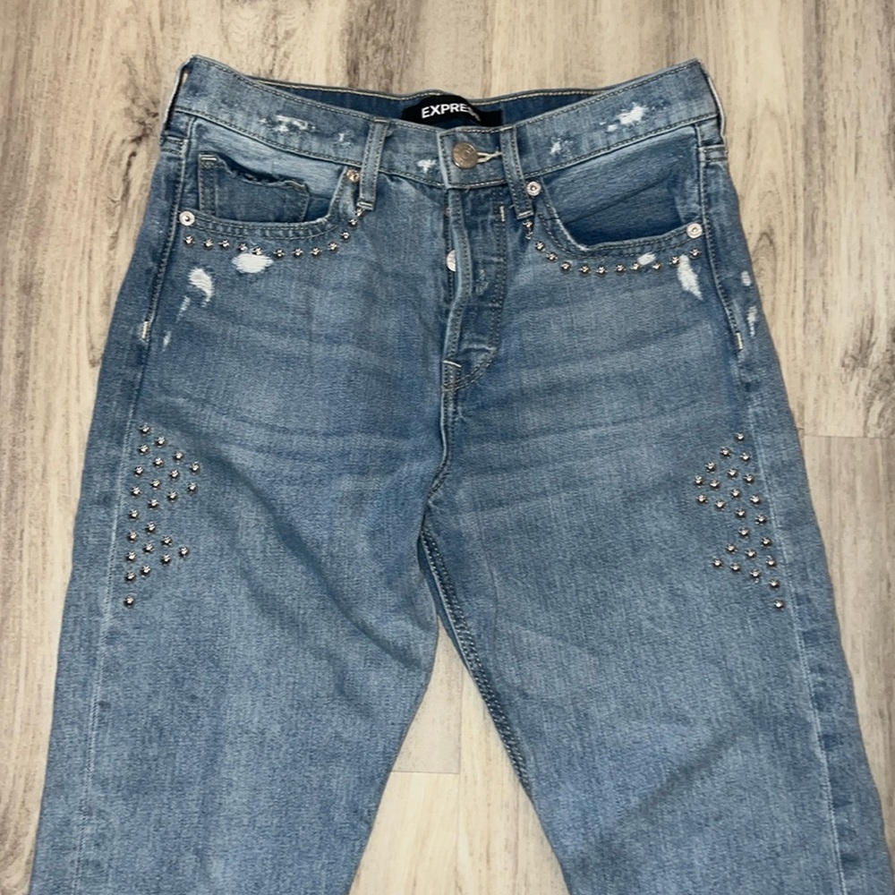 Express Vintage High Rise Studded Skinny Jean